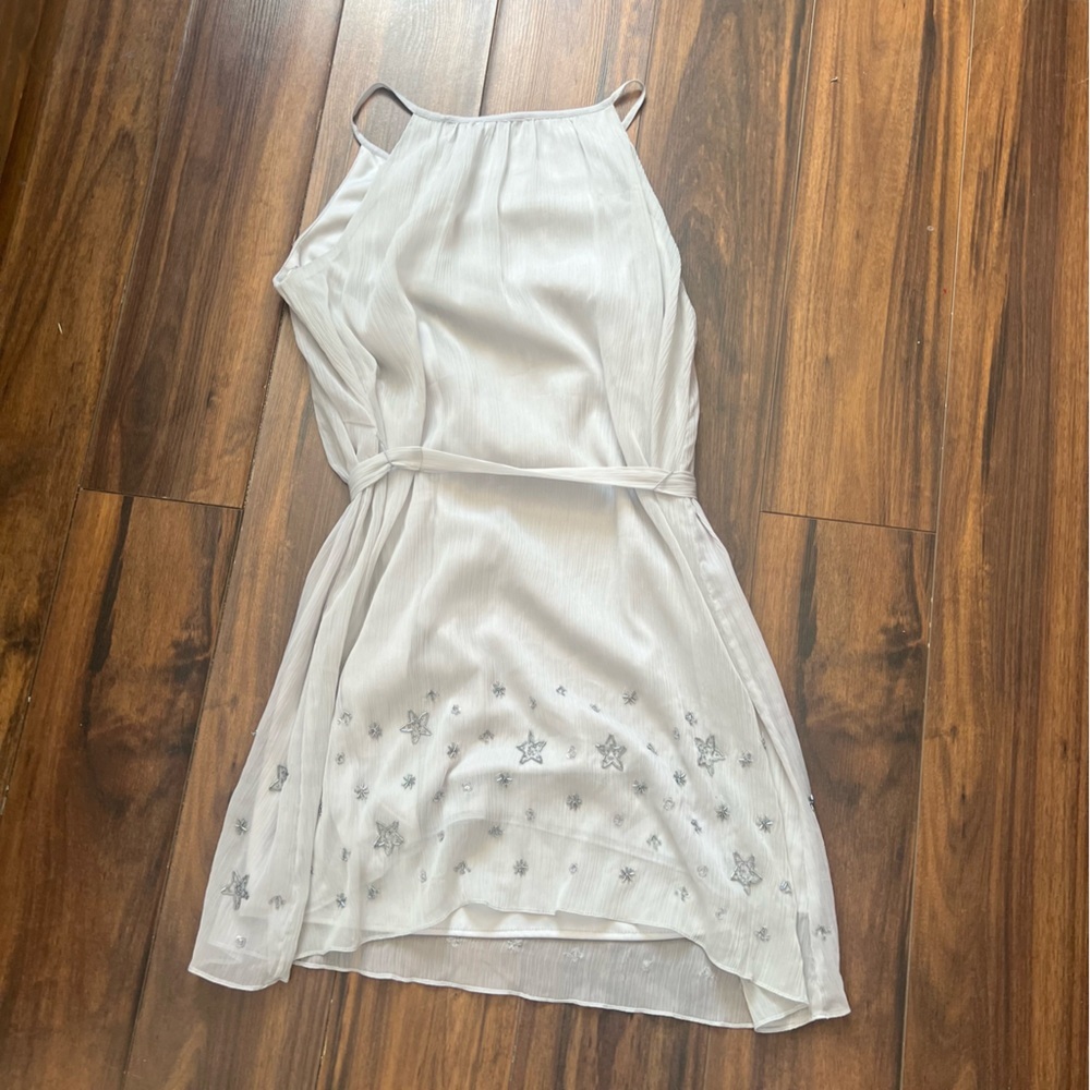 SMART SET Grey Embellished Chiffon Dress – Size M - Picture 8 of 9